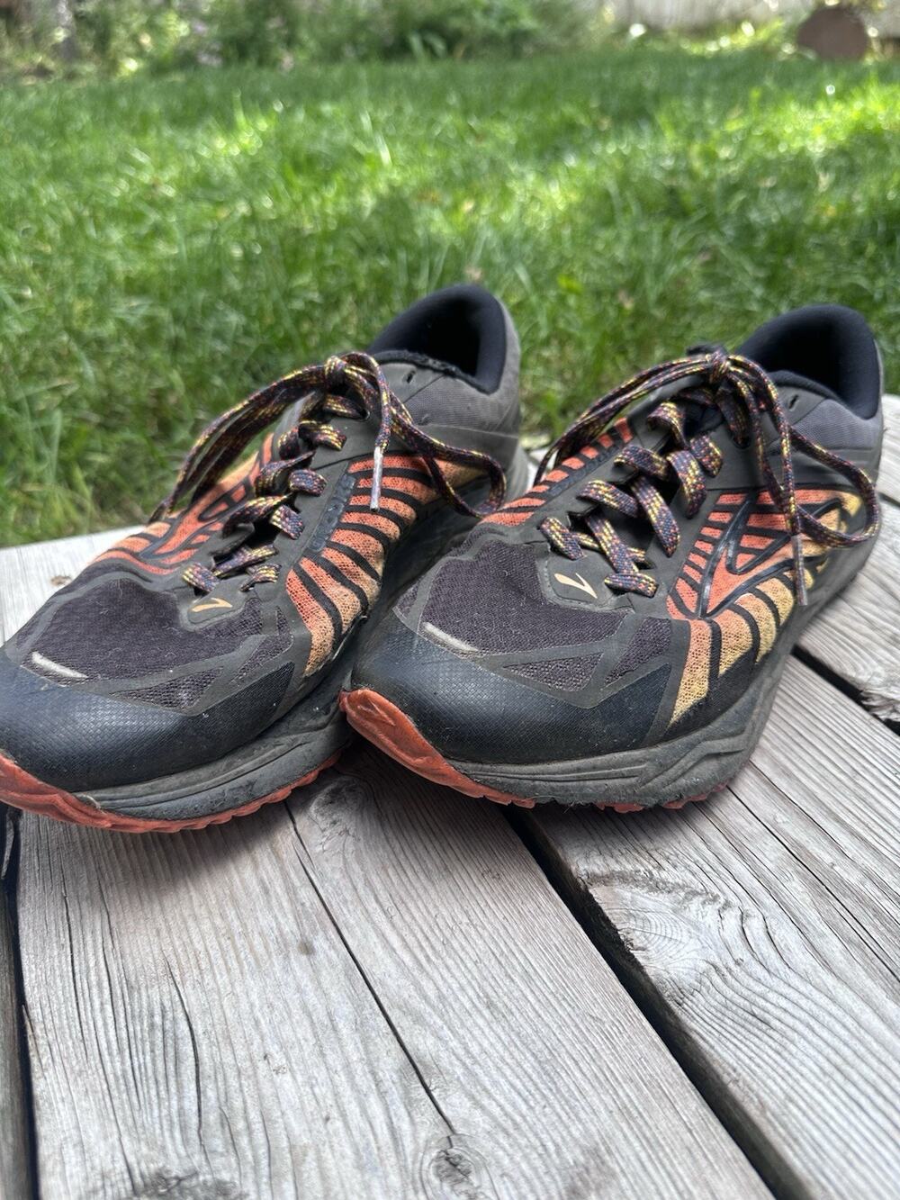 Brooks Caldera Men's 10 Trail Running Shoes Black Orange 1102421D075 Hoka Insole